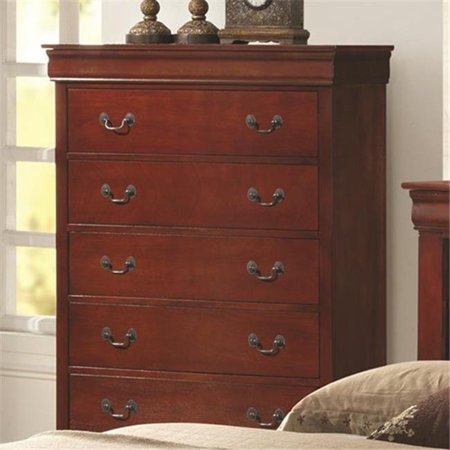 Coaster Company 200435r Louis Philippe 5 Drawer Chest Red