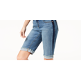 thumbnail image 2 of INC International Concepts Women's Curvy Fit Contrast Trim Cuffed Denim Shorts Blue Size 0, 2 of 3