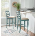 thumbnail image 3 of Linon Marden 30" High Back Bar Stool, Blue/Natural, 3 of 11