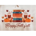 thumbnail image 2 of Happy Fall Y’all Embroidered Sweatshirt | Pumpkin Books Autumn Leaves Design | Cozy Fall Season Crewneck, 2 of 5