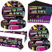 80s Party Supplies - Retro Multi & Purple Paper Plates, Napkins & Tablecloth for 80's, I Love 80s, Hip Hop & Funny 1980's Parties$$Home Decor, Kitchen, & Other