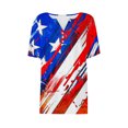 thumbnail image 5 of Itsame 4th of July Outfits for Women Printed Short Top Independence Day Short T-Shirt Sleeve, V-Neck Blue, 5 of 5