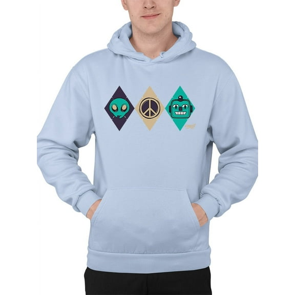 Alien Peace Trio Emoji - Futuristic Symbol Art Design Men's Hoodie