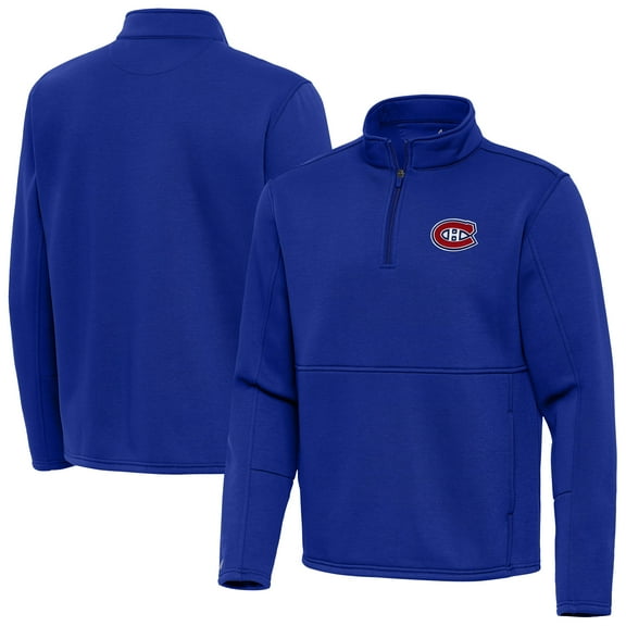 Men's Antigua Blue Montreal Canadiens Twist Quarter-Zip Pullover Jacket