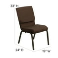 thumbnail image 4 of BizChair 4 Pack 18.5''W Stacking Church Chair in Brown Fabric - Gold Vein Frame, 4 of 10