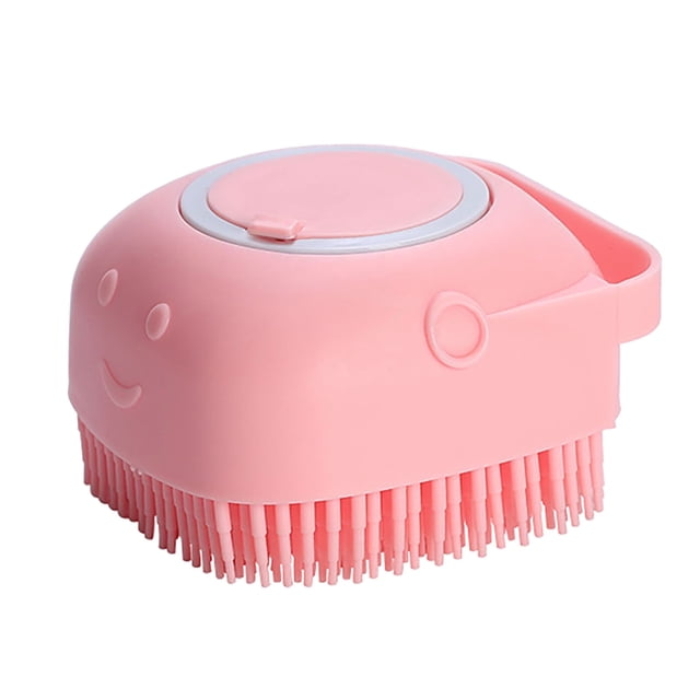 Dog Brushes,Pet Grooming Bath Massage Brush with Soap and Shampoo Dispenser,Soft Silicone Bristle for Long Short Haired Dogs Cats Shower,Pet Bath Massage Brush Puppy Dog Cat Grooming Cleaning Soft