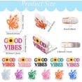 thumbnail image 2 of 11Styles Breast Cancer Butterfly Silicone Focal Beads Pen Beads Good Vibes Silicone Loose Spacer Beads for DIY DIY Necklace Bracelet Earrings Keychain Crafts Jewelry Making, 2 of 6