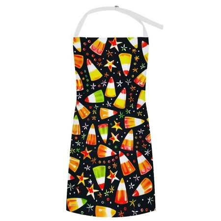 

ZZZHY Colorful Candy Corn Halloween Starscape-11 Apron with Pockets Adjustable Aprons for Men/Women Waterproof Chef Aprons for Gardening Cooking BBQ Baking Halloween Thanksgiving Christmas