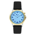 thumbnail image 1 of Bandni Mens Glow Watch - Leather Quick Release Band - 38mm Analog Men's Easy to Read Wrist Watch with Light, Light Up Watches, Quartz, White Dial, Big Numbers, Glow in Dark Hands - Two-Tone / Black, 1 of 6