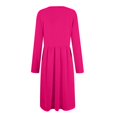 thumbnail image 4 of Huankd Women's Boat Neck Button Down Skater Dress with Pockets Hot Pink 2XL, 4 of 5