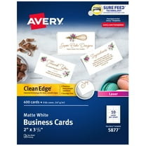Avery Clean Edge Business Cards, 2" x 3.5", White, 400 (5877)