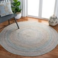 thumbnail image 2 of SAFAVIEH Cape Cod Audra Solid Polyester Area Rug, Blue/Green, 6' x 6' Round, 2 of 7