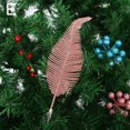 thumbnail image 2 of putnchl Christmas Simulation Glitter Leaves Clamp Christmas Decoration Simulation Plastic Feather For Holiday Wedding Party Home Wedding Decoration, 2 of 2