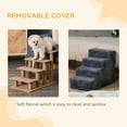 thumbnail image 4 of CoSoTower 4-Step Dog Ramp for Sofa, Bed, and Couch, with Removable Cover, Dark Grey, 4 of 7
