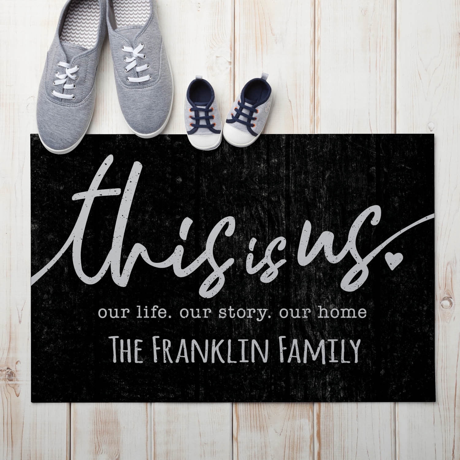 Personalized Planet 27x18 This Is Us Personalized Doormat on Durable Indoor Outdoor Low Profile Mat with Non Slip Rubber Backing