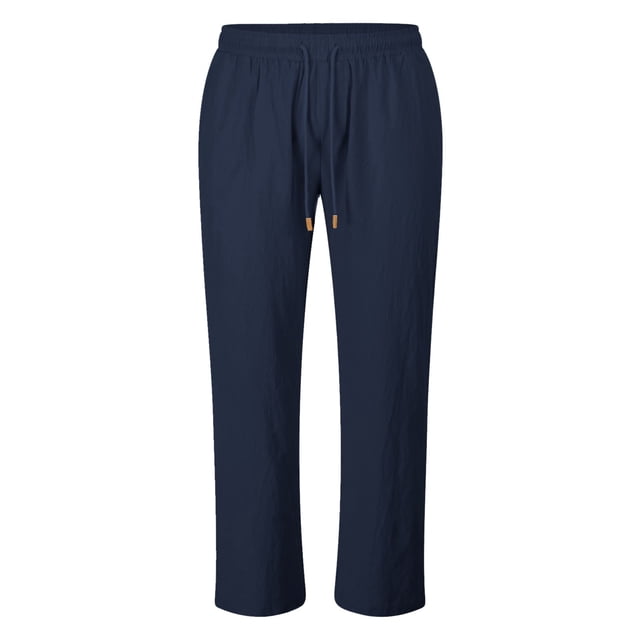 WEAIXIMIUNG Mens Plaid Pj Pants Men's Casual and Linen Drawstring Pants