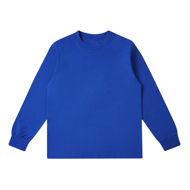 Jalioing T-Shirt à Col Rond pour Homme en Coton à Manches Longues, Couleur Unie, T-Shirt Basique, Chandail Classique Décontracté