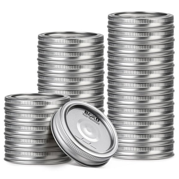 BGKD 24-Pack Rust Proof Wide Mouth Canning Lids and Rings - Mason Jar Lids and Bands