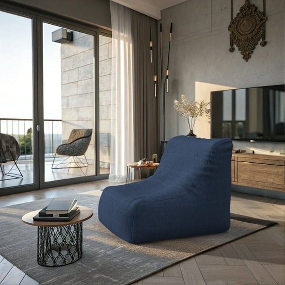 Covers & all Comfortable Sunbrella Bean Bag Chair with Water Resistant Fabric for Ultimate Bean Bag Lounger - Spectrum Indigo (M, 33 L × 26 W × 35 H inch)(Beans not included)