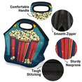 thumbnail image 4 of Herdesigns Popcorn Insulated Lunch Bag Neoprene Lunch Box for Women Men Soft Cooler Bag Food Washable Lunch Tote for Work Outdoor Picnic, 4 of 7