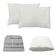 thumbnail image 1 of Juego de Sábanas King Size Royal Gris Perla + Protector de Colchón + 2 Almohadas Frosty, 1 of 12