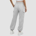 thumbnail image 5 of cfhntfmh Sweatpants for Women Cargo Fleece Lined Baggy Athletic Jogger with Pockets Gym Running Pants Fall Outfits（Gray,X-Large), 5 of 6