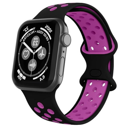 Adepoy Compatible for Apple Watch Band 38mm 40mm 42mm 44mm, Breathable Soft Silicone Wristbands Adjustable Bands for Apple iWatch Series 7, 6, 5, 4, 3, 2, 1, SE, Nike+, Edition"