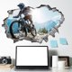 thumbnail image 4 of Calcomanías de pared 3D de motocross para bicicleta, pegatinas de pared de bicicleta de montaña, murales artísticos que rompen las paredes, pegatinas adhesivas despegables y pegables., 4 of 9