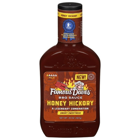 ( 2 Pack ) Famous Dave's Mild Smoky Sweetness Honey Hickory BBQ Sauce 20 Oz