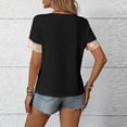 thumbnail image 5 of Laqbezok Women V-Neck Sequin Pocket Short Sleeve T-Shirt, Patchwork Casual Loose Top, Sparkly Fashion Outfit, 5 of 5