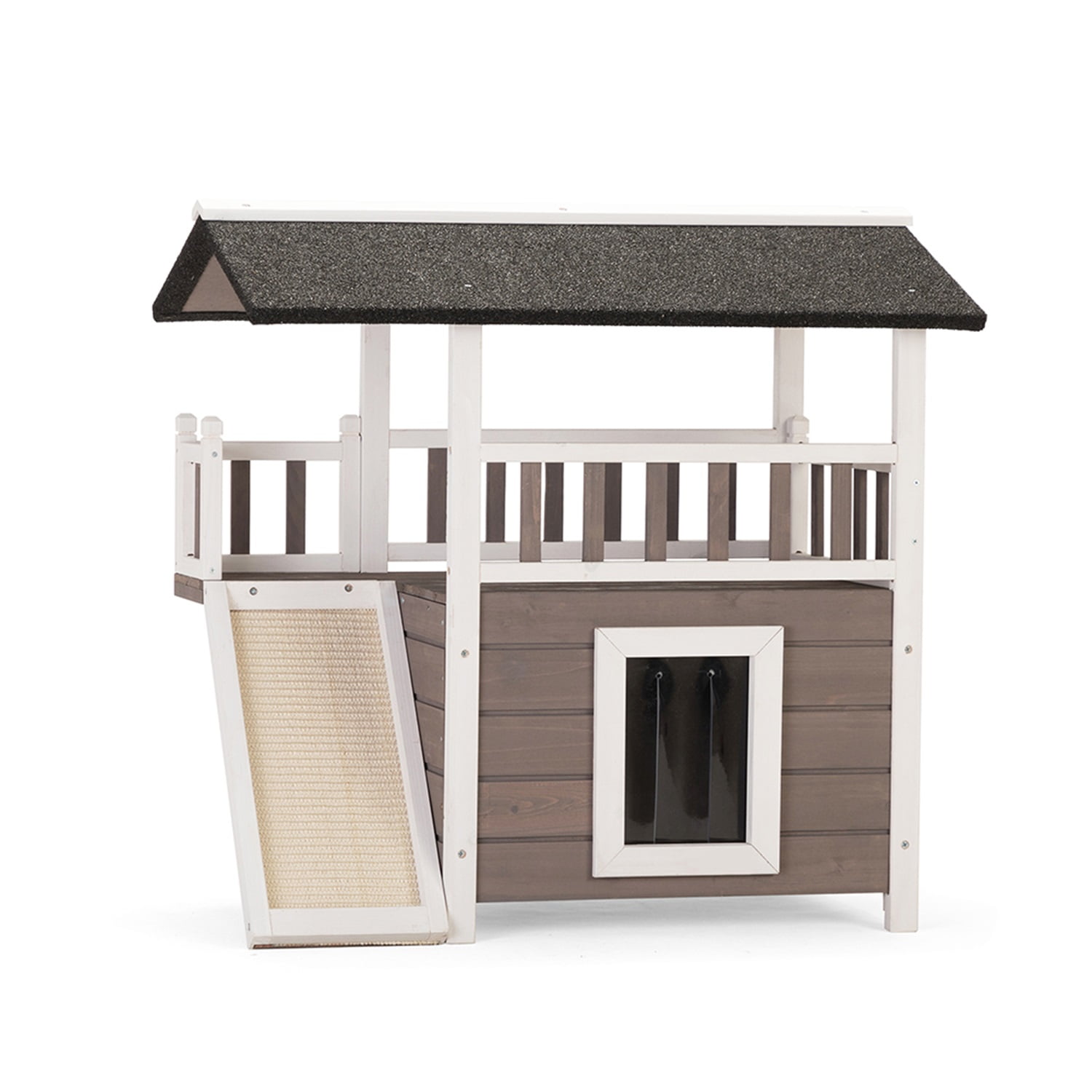 Pefilos Wooden Pet Dog House Outdoor and Indoor,Feral with Stairs for Dogs Pefilos Wooden Pet Dog House Outdoor and Indoor,Feral with Stairs for Dogs