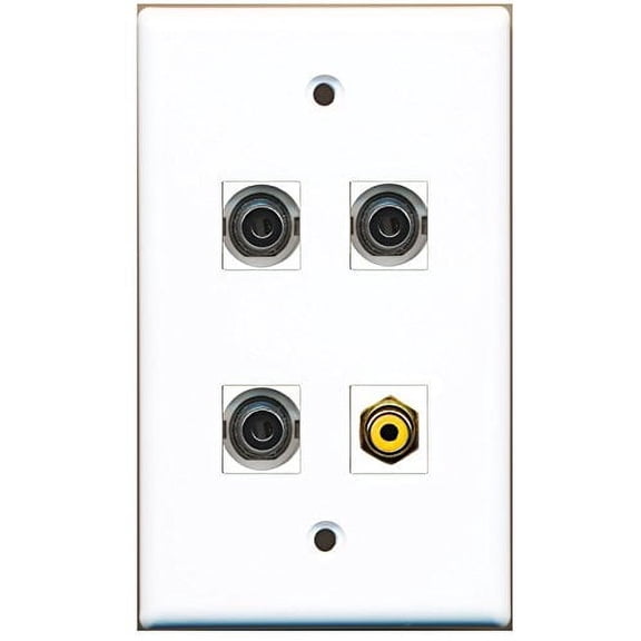 RiteAV - 1 Port RCA Yellow 3 Port 3.5mm Wall Plate