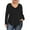 Black, variant on JYLFC Womens Plus Size Shirts V Neck Long Sleeve Tee Solid Tops, White 2XL