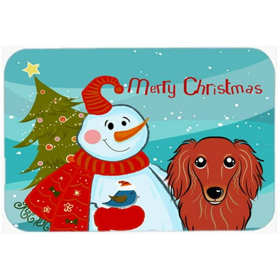 Carolines Treasures  Snowman With Longhair Red Dachshund Mouse Pad