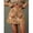 Brown, variant on Brown Floral Print High-Waist Button-Front Scalloped Hem A-Line Denim Mini