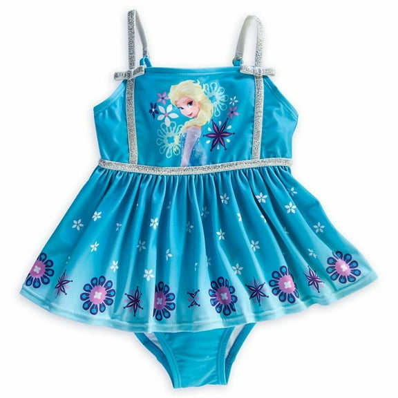Disney Store Frozen Elsa One Piece Swimsuit Girl Size 7/8