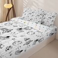 thumbnail image 3 of Manfei Cartoon Astronaut Zipper Full Size Comforter Sets with Fitted Sheet and 2 Pillowcases,Minimalist Space Planets Zipper Bedding Set,White,Polkadot Reversible,4pcs, 3 of 8