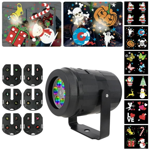 tredstone Halloween Light Projector with 6 Slide LED Projection Lamp for Christmas Halloween Party Projector Lights Party Decoration EU Plug