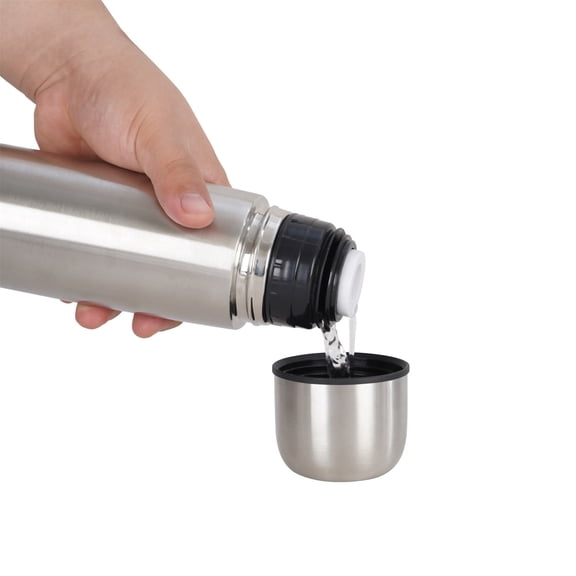 Stainless Steel Vacuum Insulated Water Bottle with Cup, 750ML Leak Proof Thermos, Double Wall Metal Flask, Portable Sports Water Bottle for Outdoor, Hiking, Gym Travel