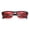 Red, variant on Mens Small Face Snug Fit Color Lens Rectangular Plastic Frame Sunglasses Red