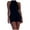 Black, variant on Women's High Neck Mini Dress High Waisted Bodycon Style Sleeveless Halter Neckline Dresses Black L