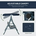 thumbnail image 4 of Outsunny 3-Seat Patio Swing Chair with Adjustable Canopy Blue and White, 4 of 10