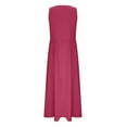 thumbnail image 5 of Liquidation d'Été 2025! Robe Grande Taille pour Femmes, Robe d'Été en Coton et Col Rond Sans Manches Longue, 5 of 5