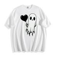thumbnail image 2 of QunYou Halloween Shirt for Women 2025 Halloween Grpahic Tee Tshirt Fall Casual Shirts Women's Printed Short Sleeved T-shirt Top Fall Tee Fashion Gift, 2 of 7