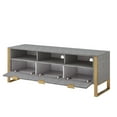 thumbnail image 3 of Nicole Miller Modern Home Jaheim Faux Shagreen Wood TV Stand with 3 Drawers, 55"L, Grey/Gold, 3 of 7