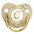 thumbnail image 4 of Chupete Baby Bling con clip dorado y letra curvada con funda antipolvo para recién nacidos (letra C), 4 of 14