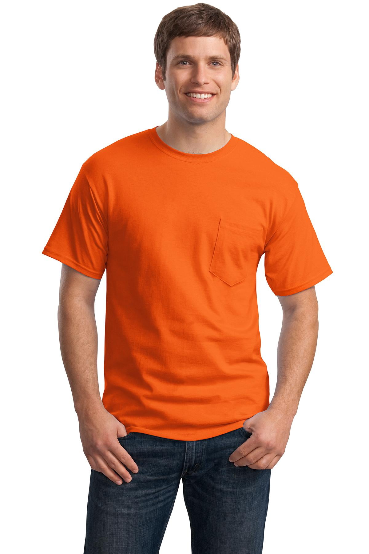 Hanes Men's Short Sleeve Tagless 100% Cotton T-Shirt with Pocket 5590 ...