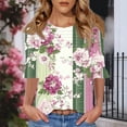 thumbnail image 5 of JTZGDY Cute Floral Tops for Women Dressy Casual Ruffled Half Sleeve Ruched Pleated Crew Neck Graphic T-Shirts Loose Fit Tshirt Tunic Blouse Purple#02 XL, 5 of 8