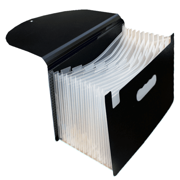 Carpeta de recibos con soporte de escritorio FloreceBien: carpeta de documentos de gran capacidad con 13 bolsillos y forma de acordeón expandible, forma 1
