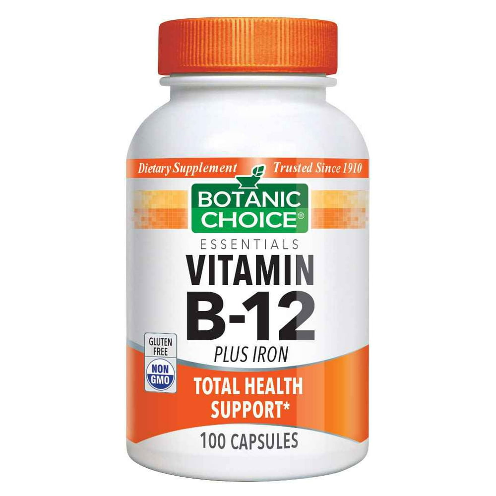 Botanic Choice Vitamin B12 Plus Iron,100 capsules